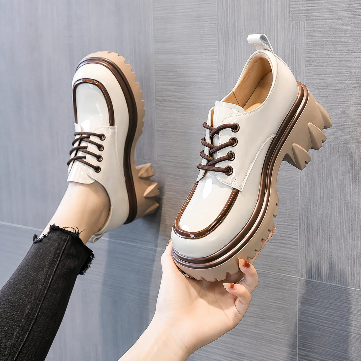 👑Zapato Oxford Glam Step con suela tractor ultra cómoda💋