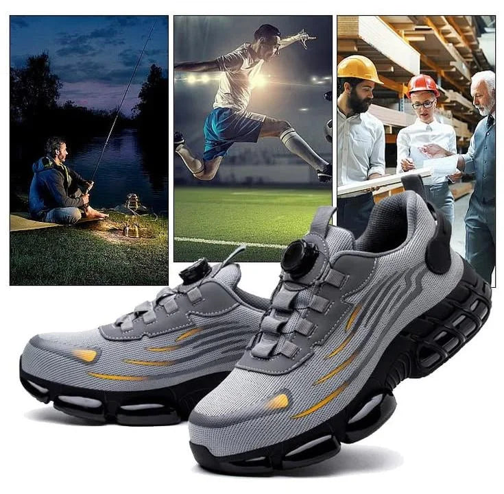 🔥ZAPATO PUNTA DE ACERO PARA TRABAJOS FUERTES🧔‍♂️