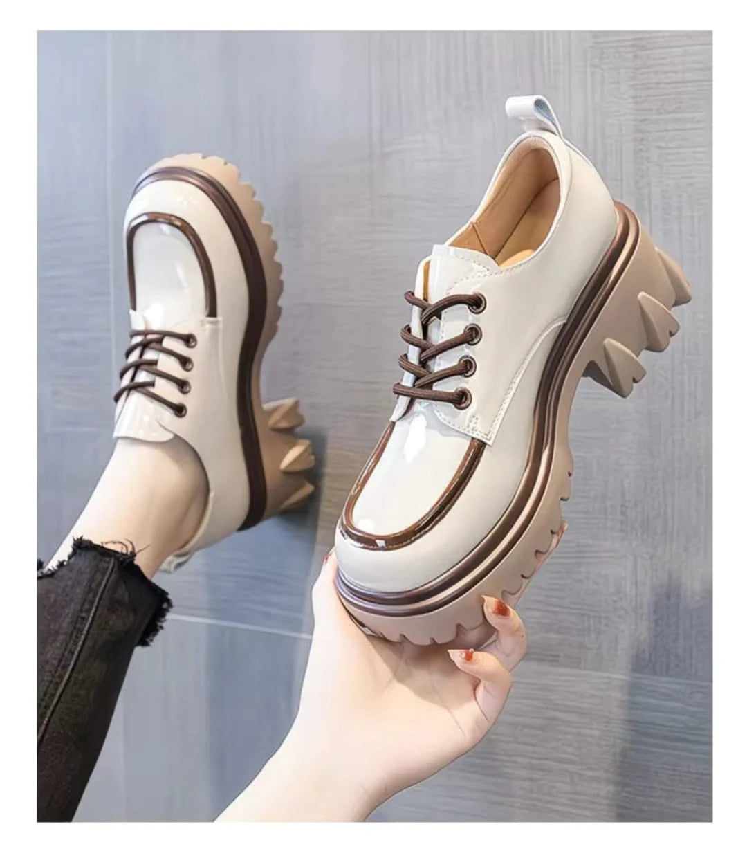 👑Zapato Oxford Glam Step con suela tractor ultra cómoda💋